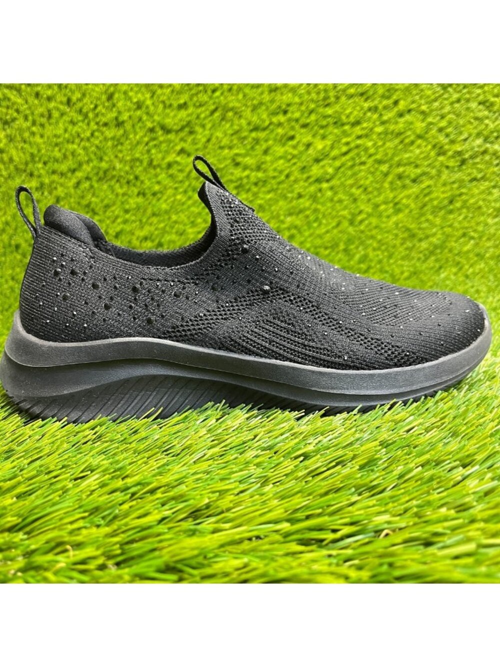 Skechers Ultra Flex 3.0 Glam Night Womens‎ Size 6 Black Walking Slip On Shoes